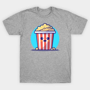 Cute Popcorn Cartoon Vector Icon Illustration T-Shirt